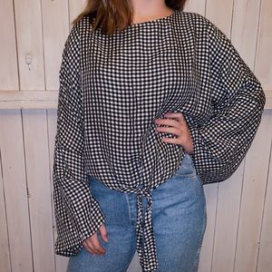 Checkered TopShop blouse